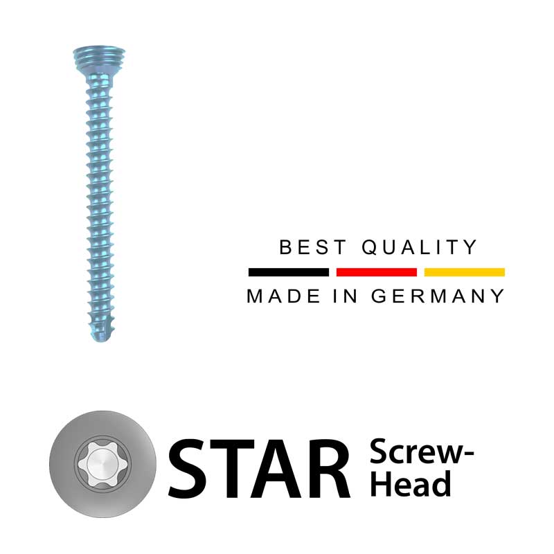 2.0 LeiLOX Locking Screw, Titanium, LeiStar