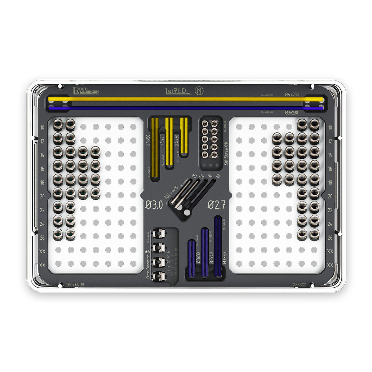 LeiPED Pedicle Screw Implants Set - Medium, 2.7/3.0