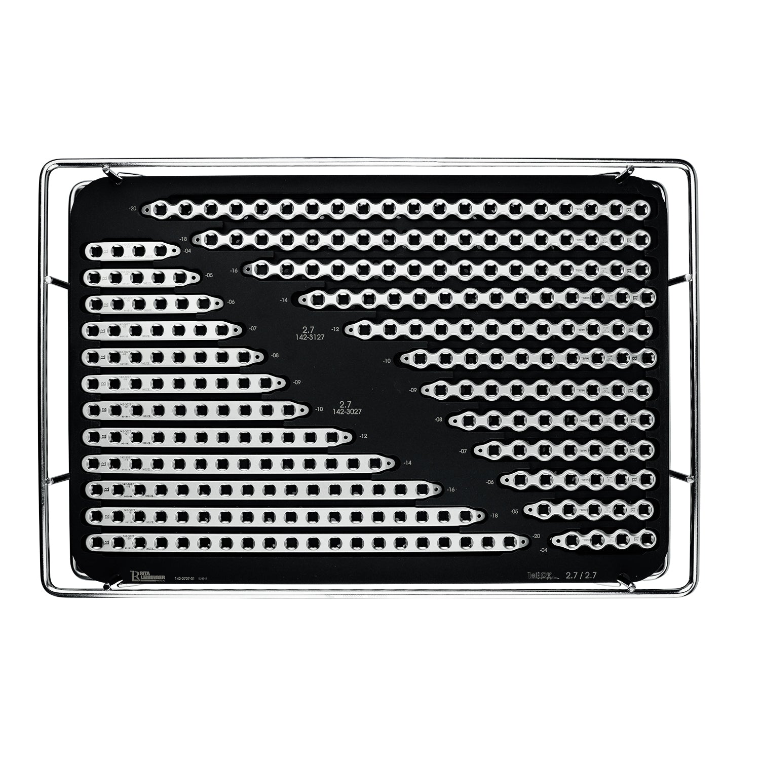 Tray for 2.7/2.7 LeiLOX Straight/Reconstruction Implants Set (without contents, with lid)