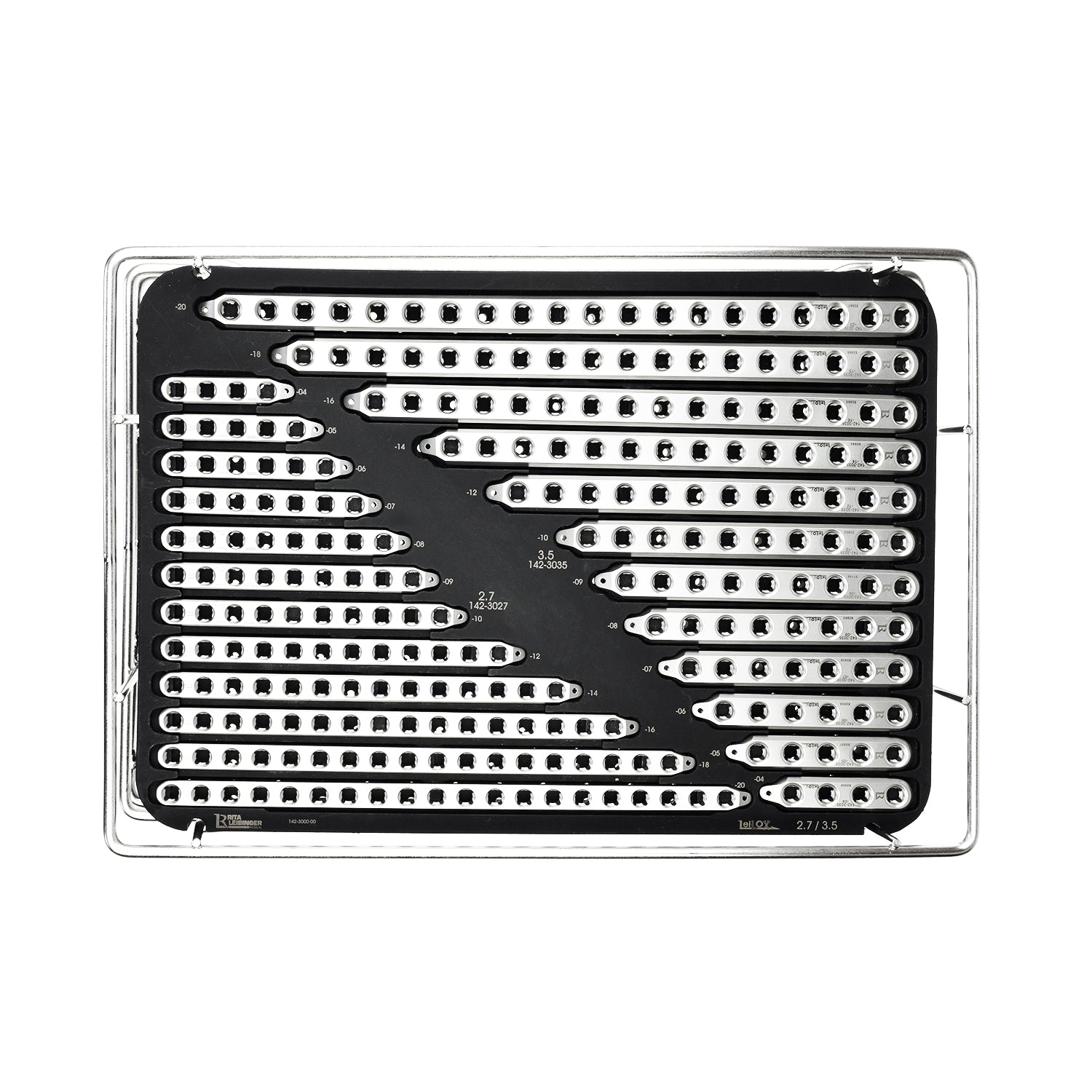 Tray for 2.7/3.5 LeiLOX Straight Plates (without contents, with lid)