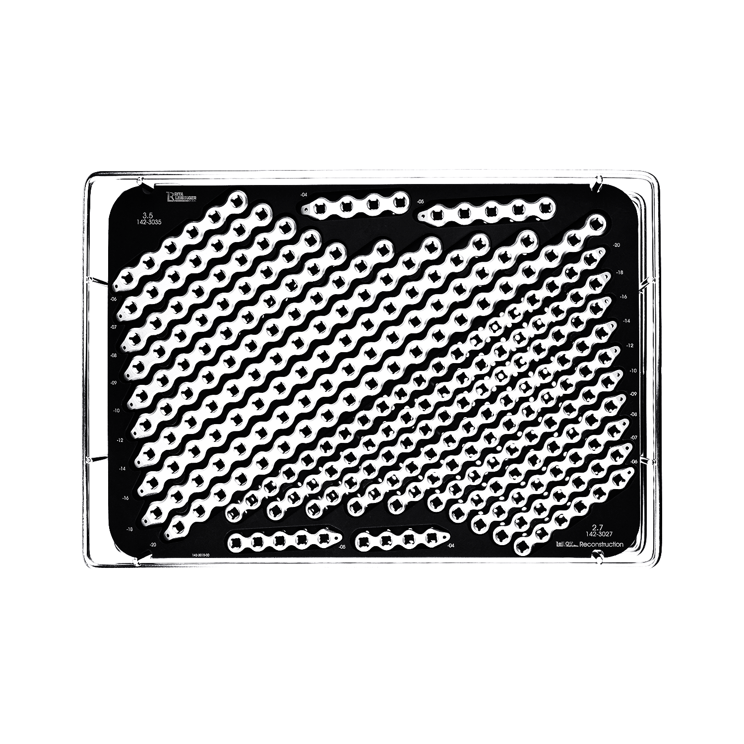 Tray for 2.7/3.5 LeiLOX Reconstruction Plates (without contents, with lid)