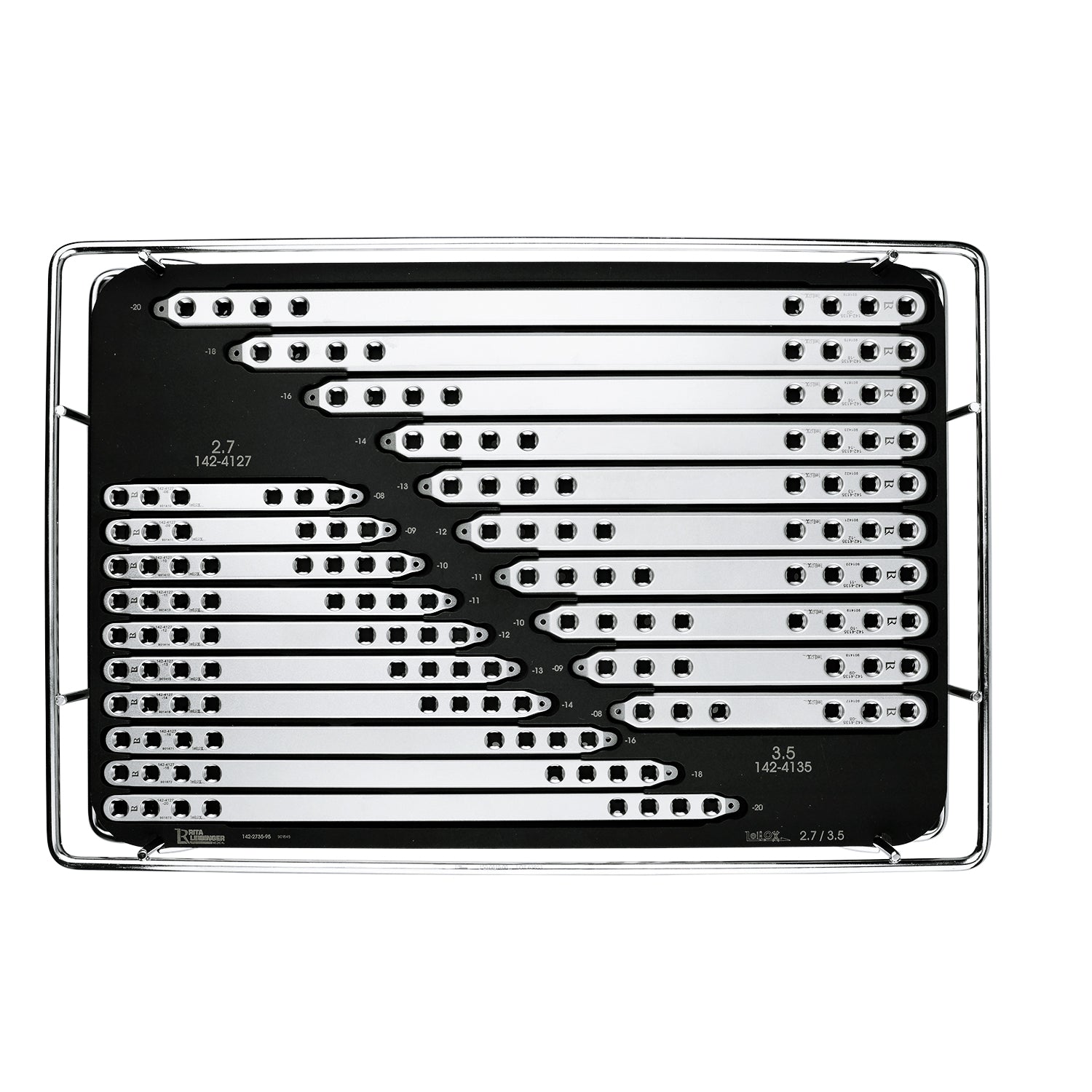 Tray for 2.7/3.5 LeiLOX Bridge Plate Set (without contents, with lid)